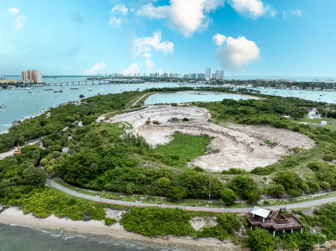 Aerial view of Peanut Island
